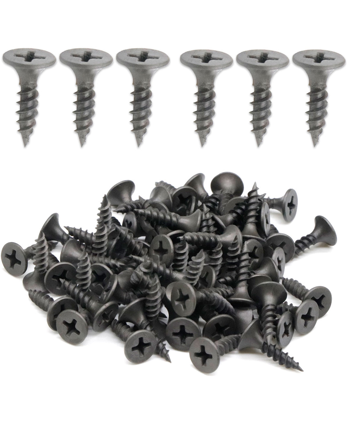 IMScrews 100шт #6x5/8" Шурупы для гипсокартона с плоской головкой Phillips с тонкой резьбой и острым концом Шуруп по дереву, углеродистая сталь 1022A, серый фосфат