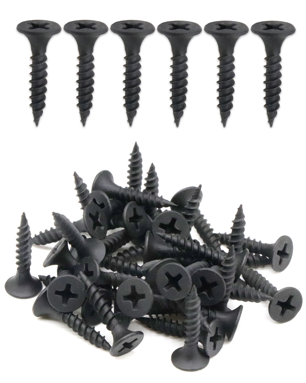 IMScrews 100pcs #6 x 3/4" Flat Head Phillips Drywall Screws Fine Thread Sharp Point Wood Screw, Carbon Steel 1022A, Black Phosphate