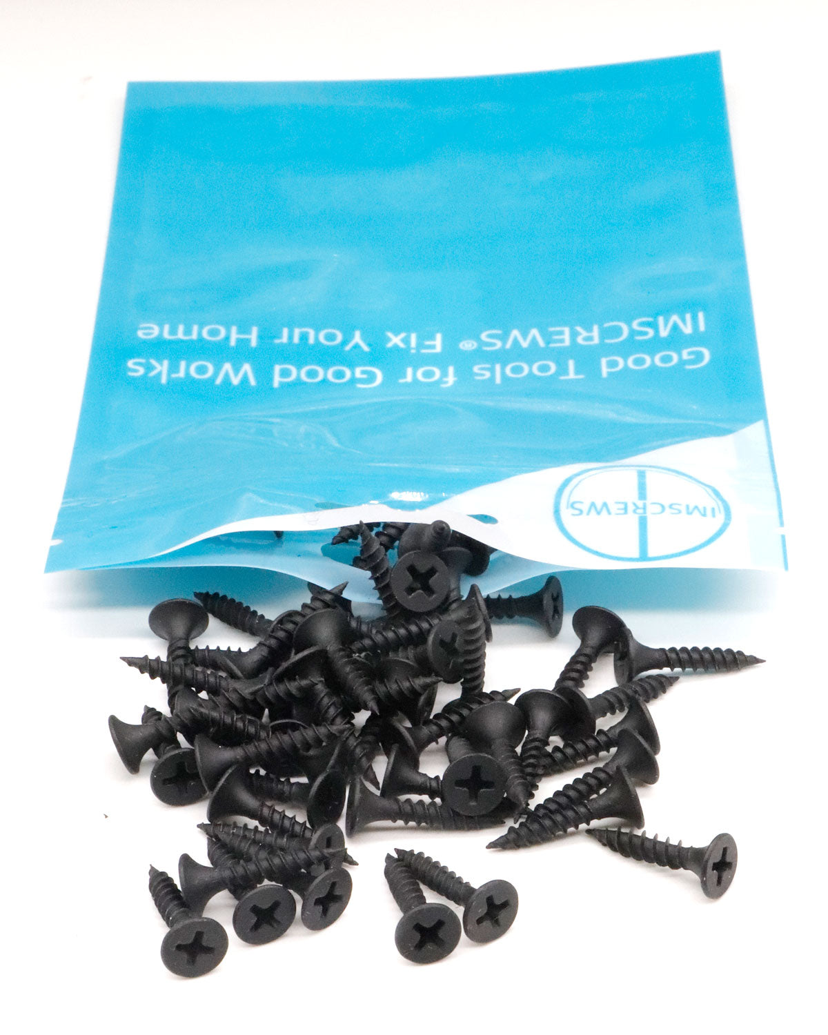 IMScrews 100pcs #6 x 3/4" Flat Head Phillips Drywall Screws Fine Thread Sharp Point Wood Screw, Carbon Steel 1022A, Black Phosphate