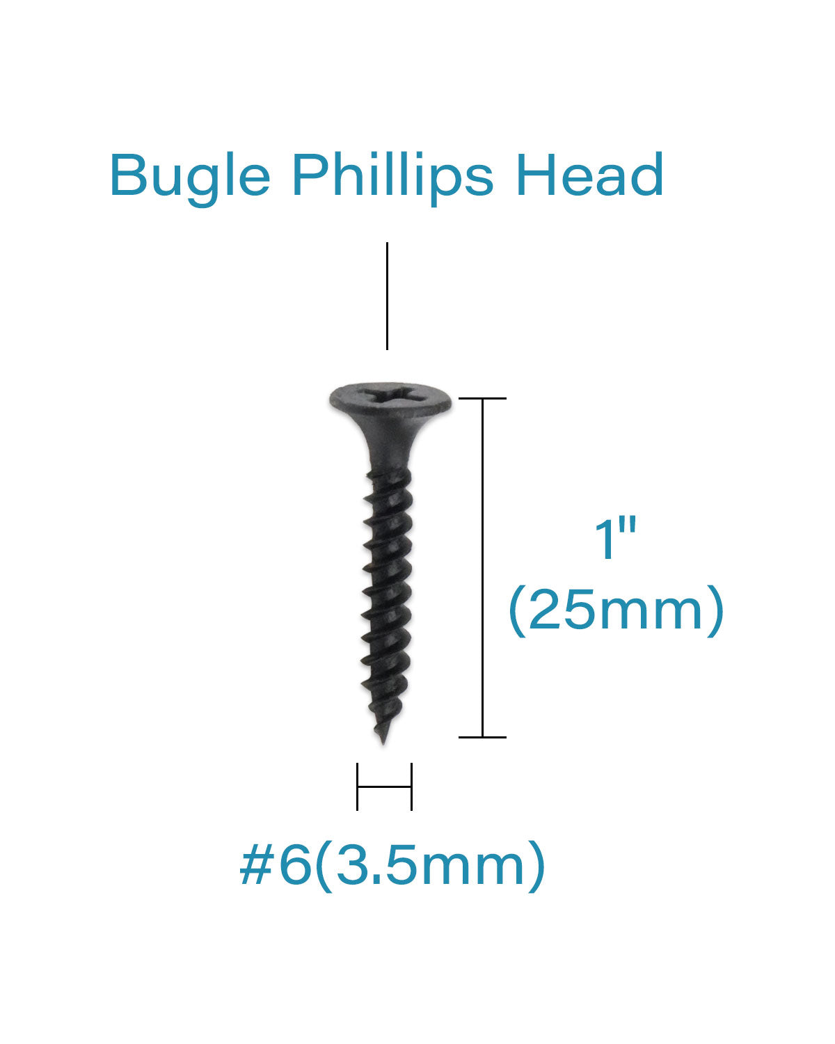 smseace 100PCS Black Flat Head Phillips Tapping Screws Drywall Nail Wood  Screw #10 x 2-1/2, 10 x3 (50 Pcs Each) M5-60/70mm-100p: :  Industrial & Scientific