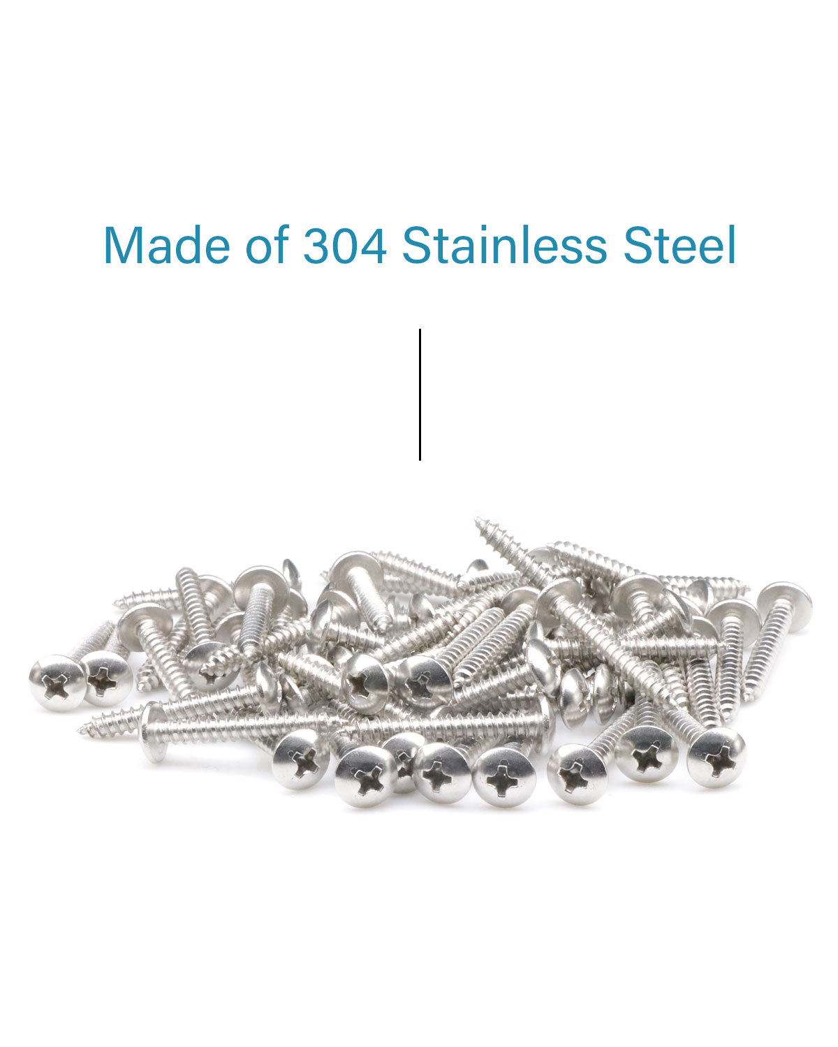 IMScrews #6 x 1"(25mm) 100Pcs 304 Stainless Steel Phillips Truss Head Self Tapping Sheet Metal Screws Assortment Kit