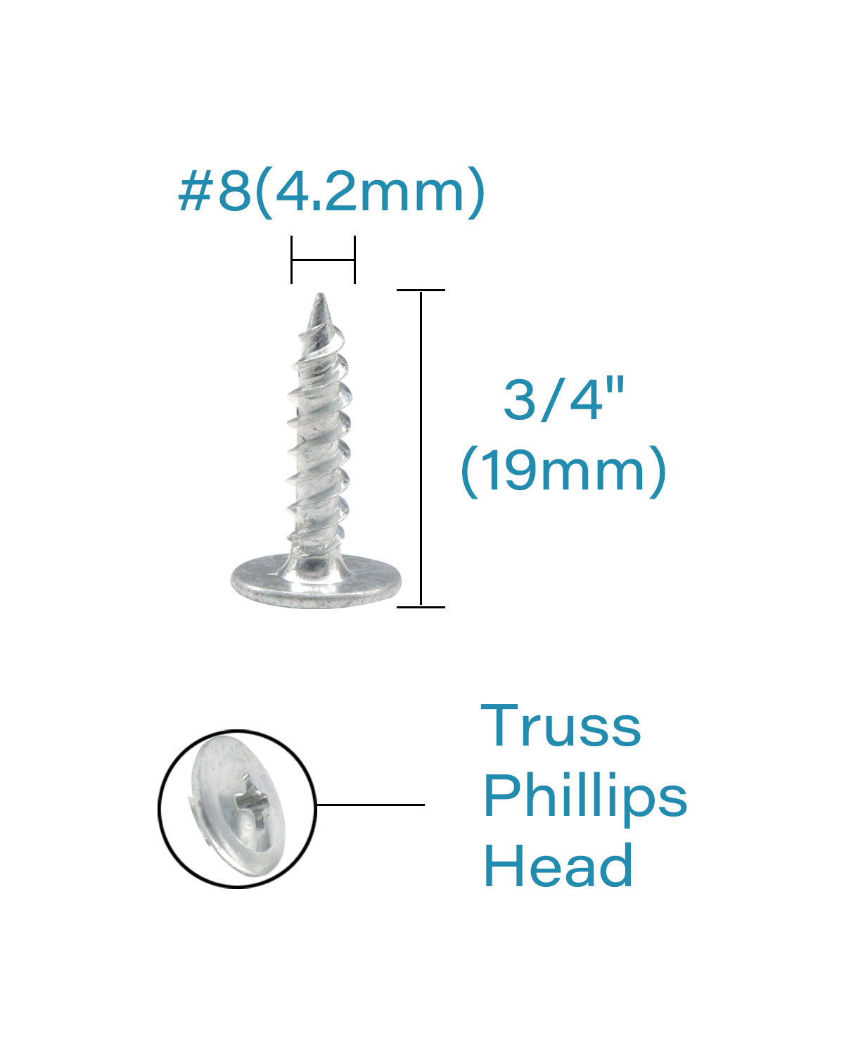 IMScrews 50 шт. # 8 x 3/4 дюйма, винты с ферменной головкой, саморезы со стандартной резьбой, работа по дереву, МДФ, цинк