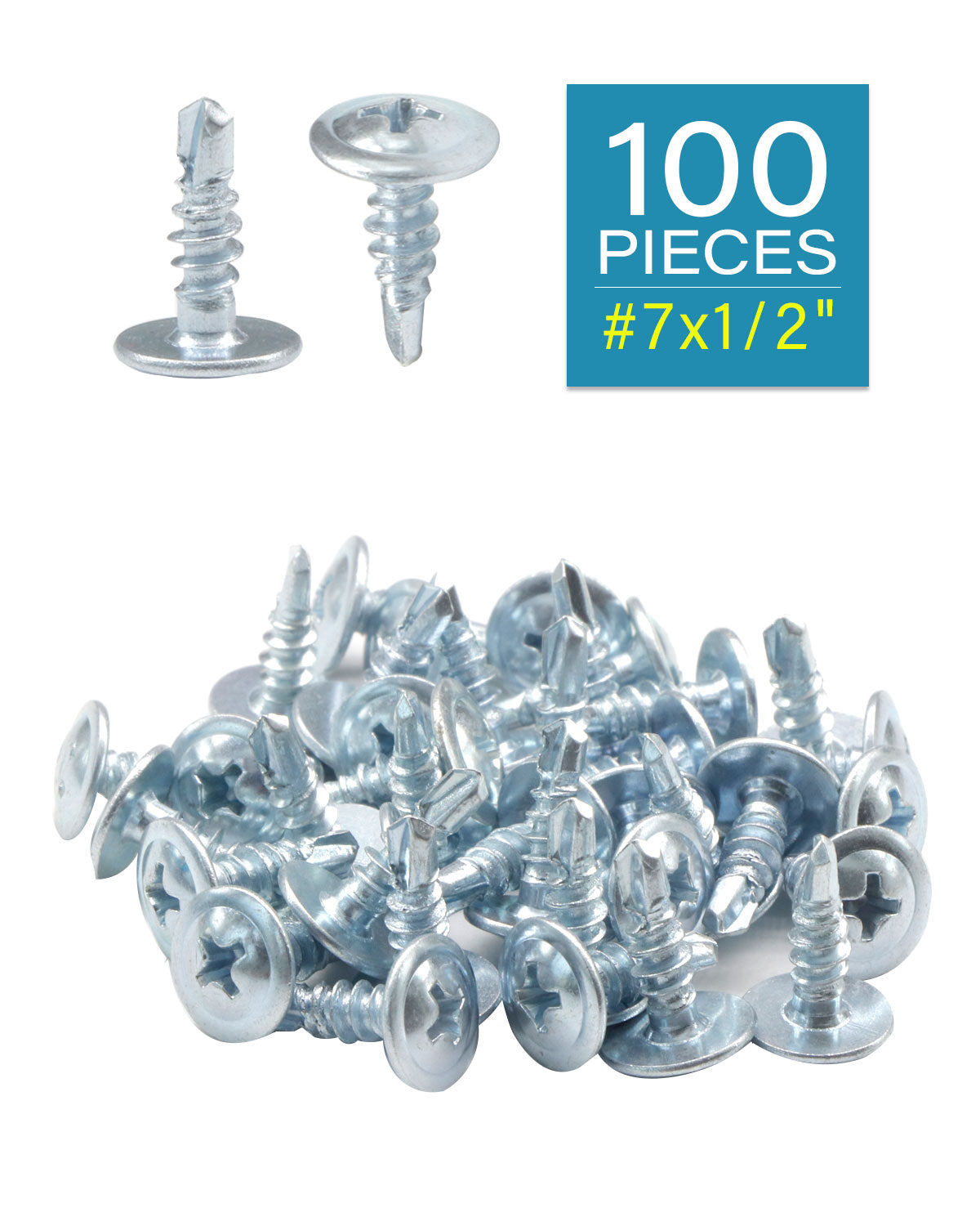 IMScrews, 100 шт. #7 x 1/2 дюйма, самосверлящие винты с ферменной головкой, стандартная резьба, работа по дереву, МДФ, цинк