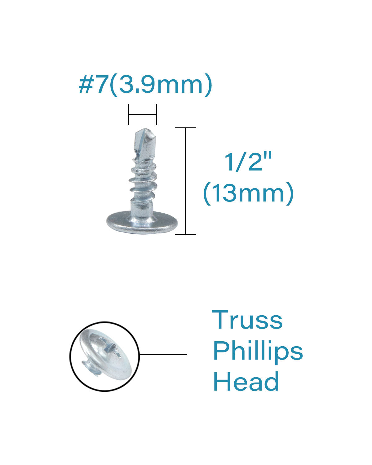 IMScrews, 100 шт. #7 x 1/2 дюйма, самосверлящие винты с ферменной головкой, стандартная резьба, работа по дереву, МДФ, цинк