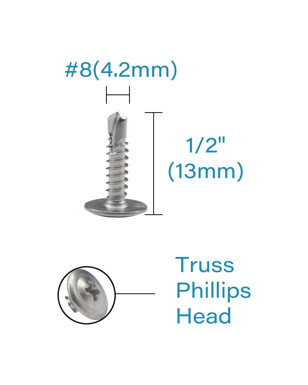 IMScrews 100pcs #8 x 1/2