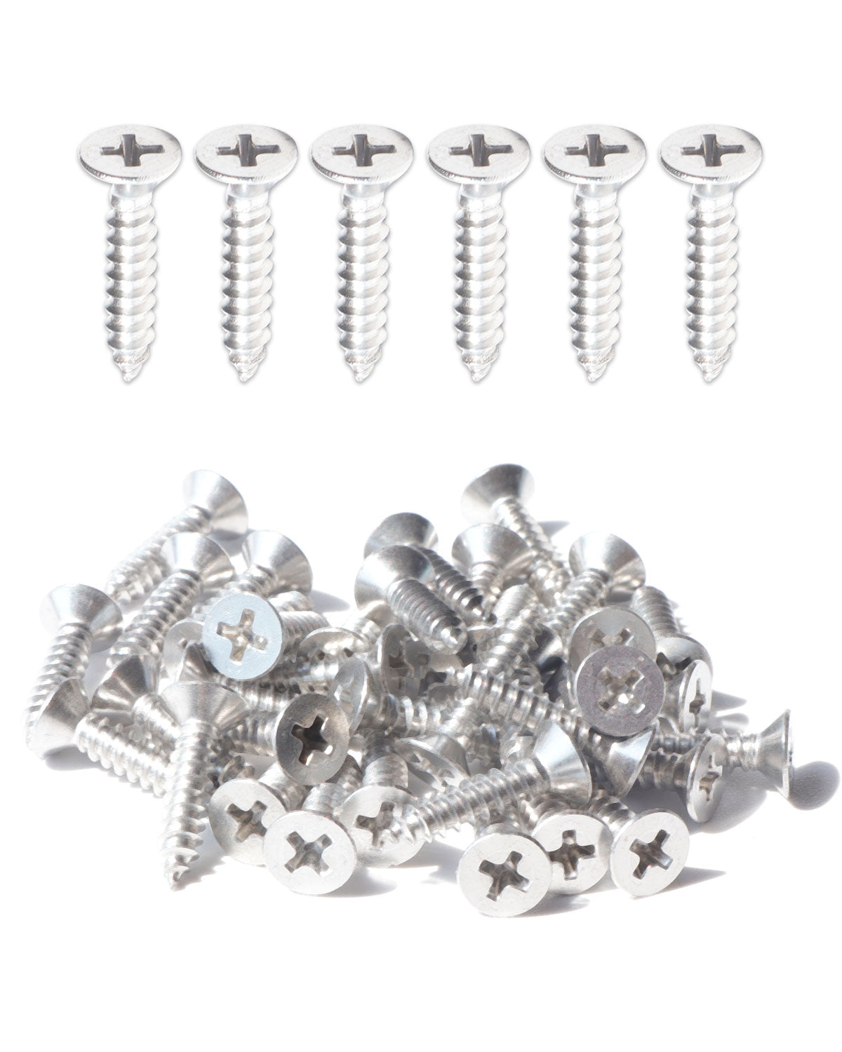 IMScrews 100pcs #6 x 5/8" (16mm) Stainless Flat Head Phillips Wood Screws 18-8 (304) Stainless Steel Countersunk Self Tapping Screws