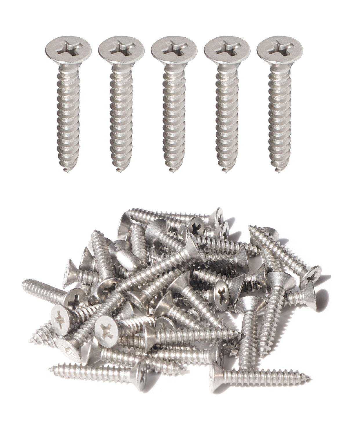 IMScrews 200pcs #6 x 1" (25mm) Stainless Flat Head Phillips Wood Screws 18-8 (304) Stainless Steel Countersunk Self Tapping Screws