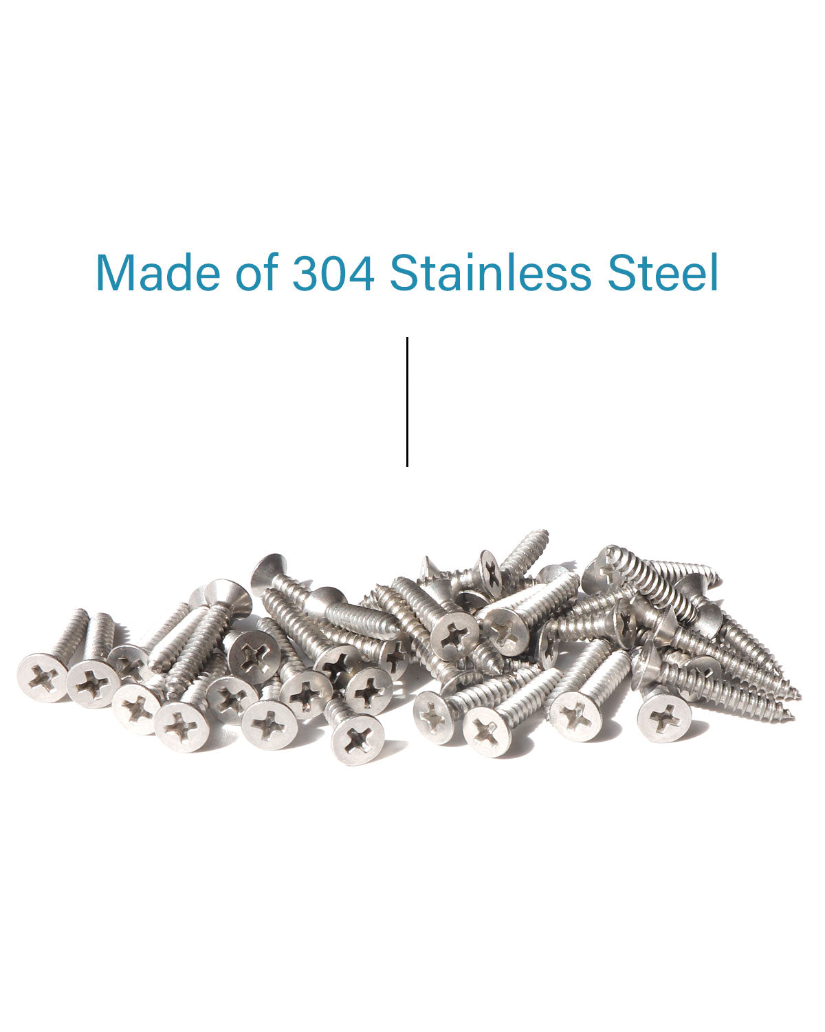 IMScrews 200pcs #6 x 1" (25mm) Stainless Flat Head Phillips Wood Screws 18-8 (304) Stainless Steel Countersunk Self Tapping Screws