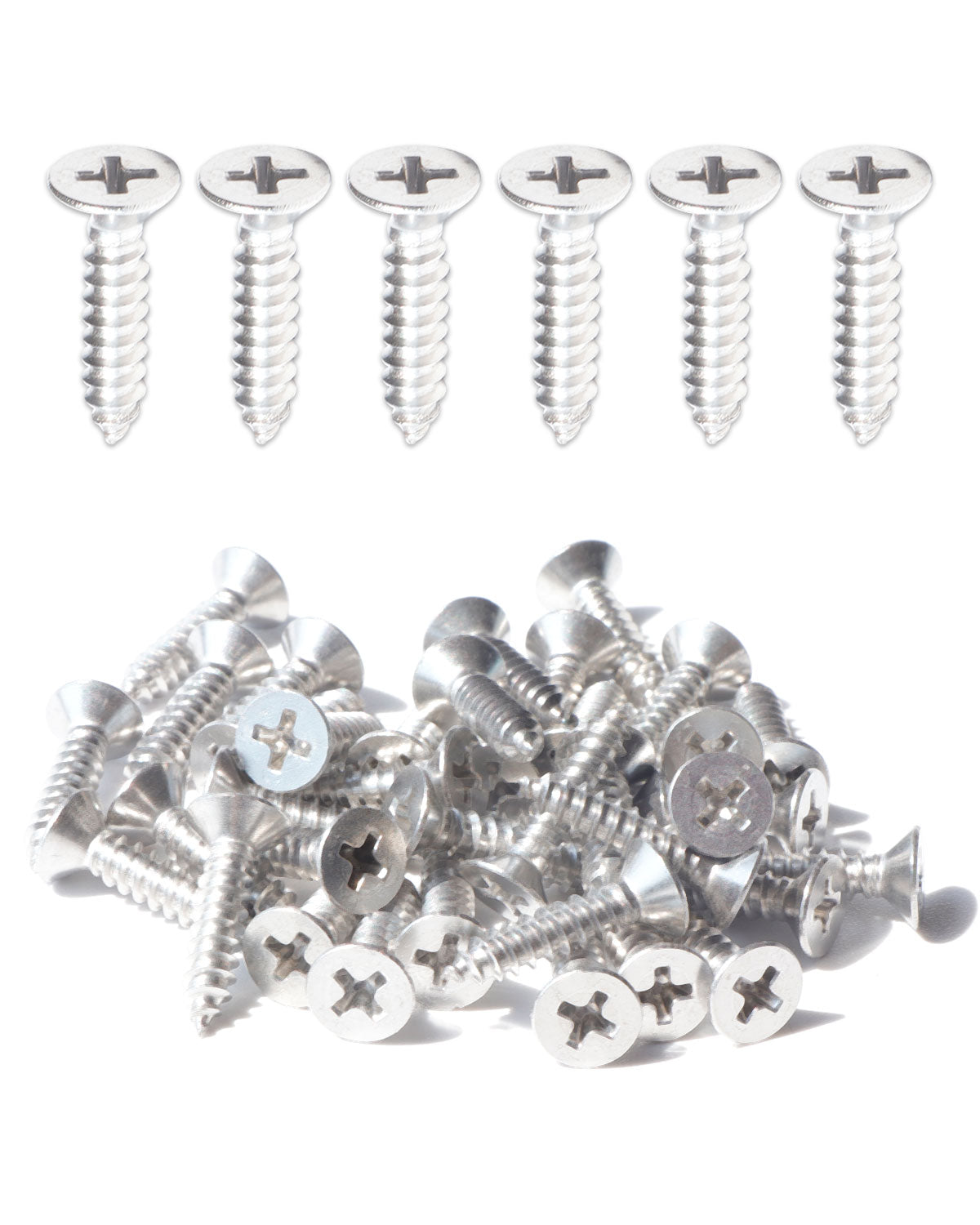 IMScrews 50pcs #8 x 5/8" (16mm) Stainless Flat Head Phillips Wood Screws 18-8 (304) Stainless Steel Countersunk Self Tapping Screws