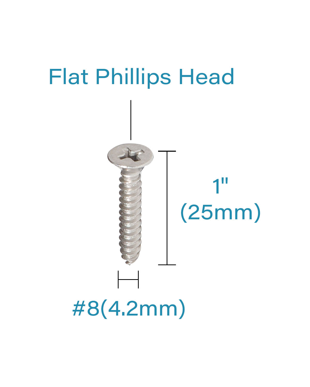 Stainless Steel Wood Screws #8 x 1 Inch 50pcs, Self Tapping Flat Head Phillips Screws 18/8 Stainless Steel for Sheet Metal, Cabinet, Wooden, Indoor and Outdoor Use by IMSCREWS