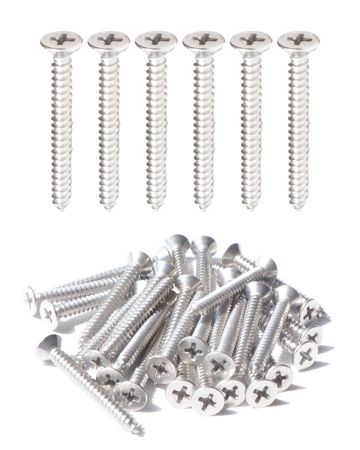 IMScrews 100pcs #8 x 1-1/2" (38mm) Stainless Flat Head Phillips Wood Screws 18-8 (304) Stainless Steel Countersunk Self Tapping Screws