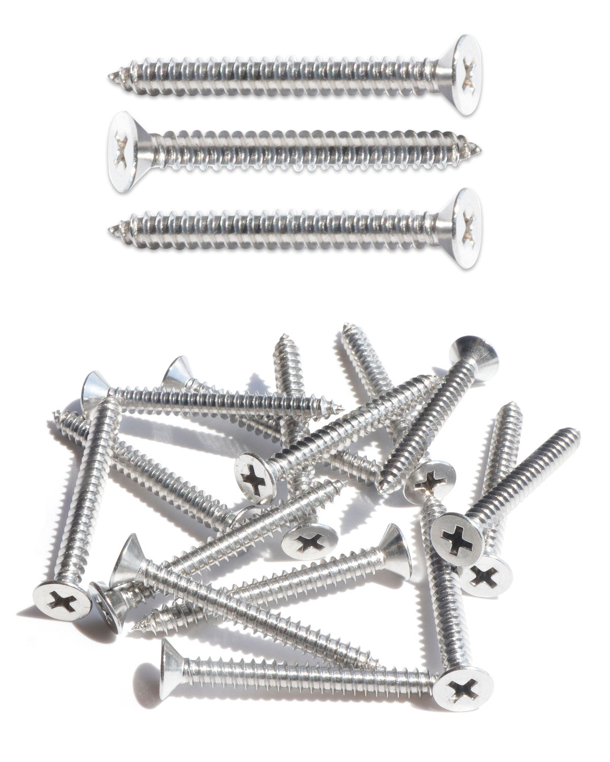 50pcs #14 x 1-3/4" (45mm) Stainless Flat Head Phillips Wood Screws 18-8 (304) Stainless Steel Countersunk Self Tapping Screws