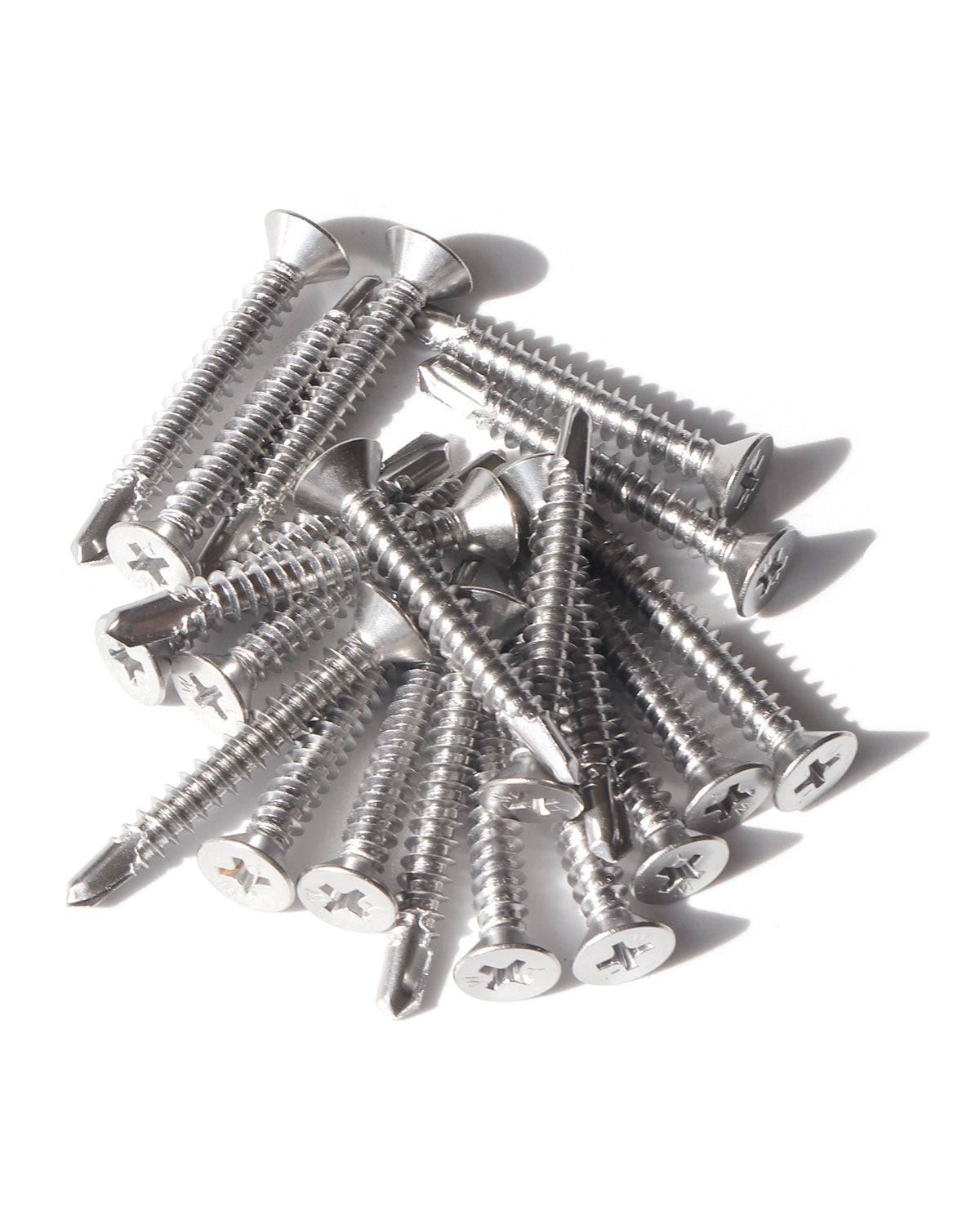 #12 x 1-1/2" Stainless Flat Head Phillips Self Drilling Screws (50pcs), Stainless Steel 410 Fully Threaded Sheet Metal Tek Screw Wood to Metal | by IMSCREWS