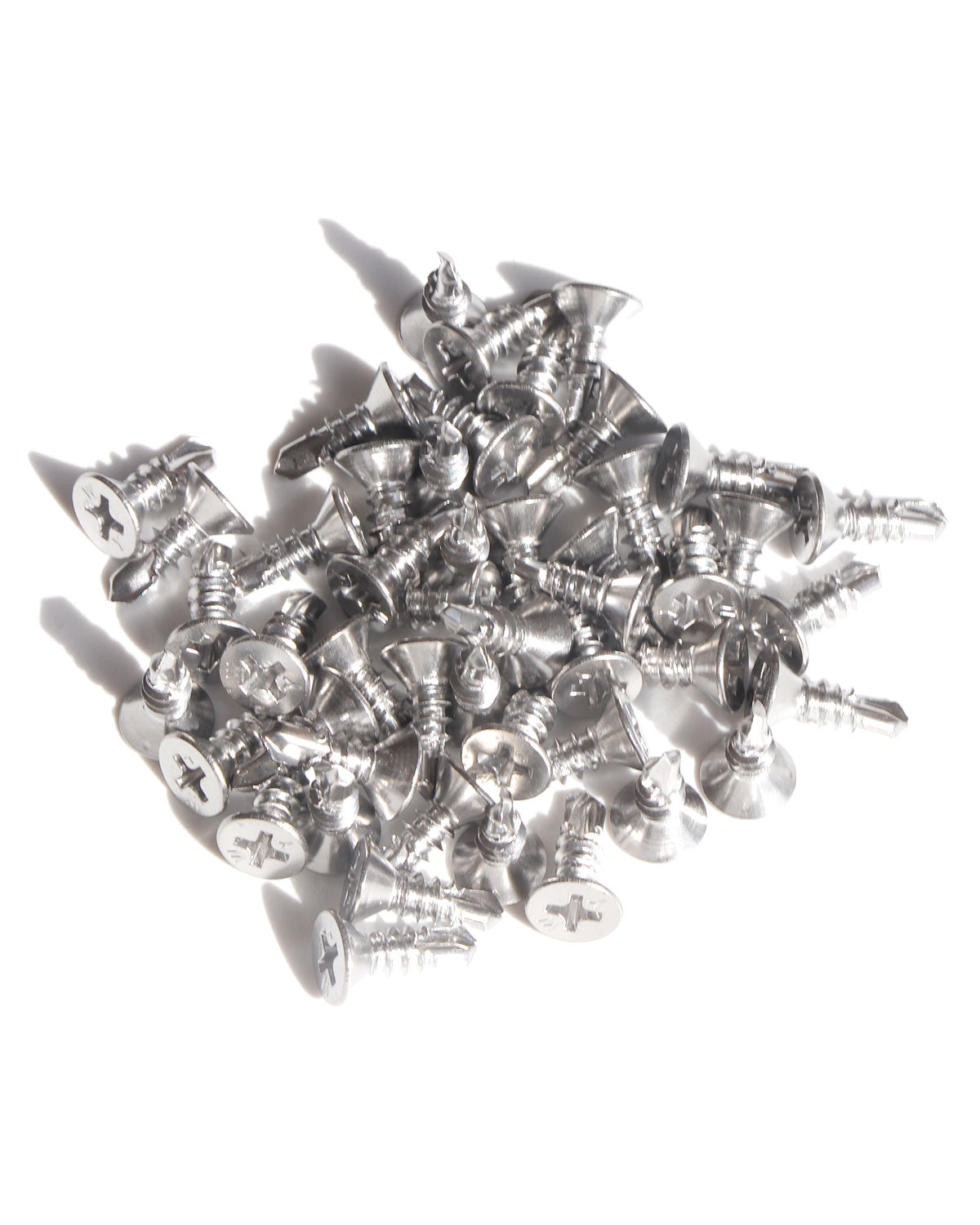 IMScrews 100pcs #10 x 1/2" Stainless Flat Head Phillips Self Drilling Screws, 410 Stainless Steel Full Thread Sheet Metal Tek Wood to Metal Screws