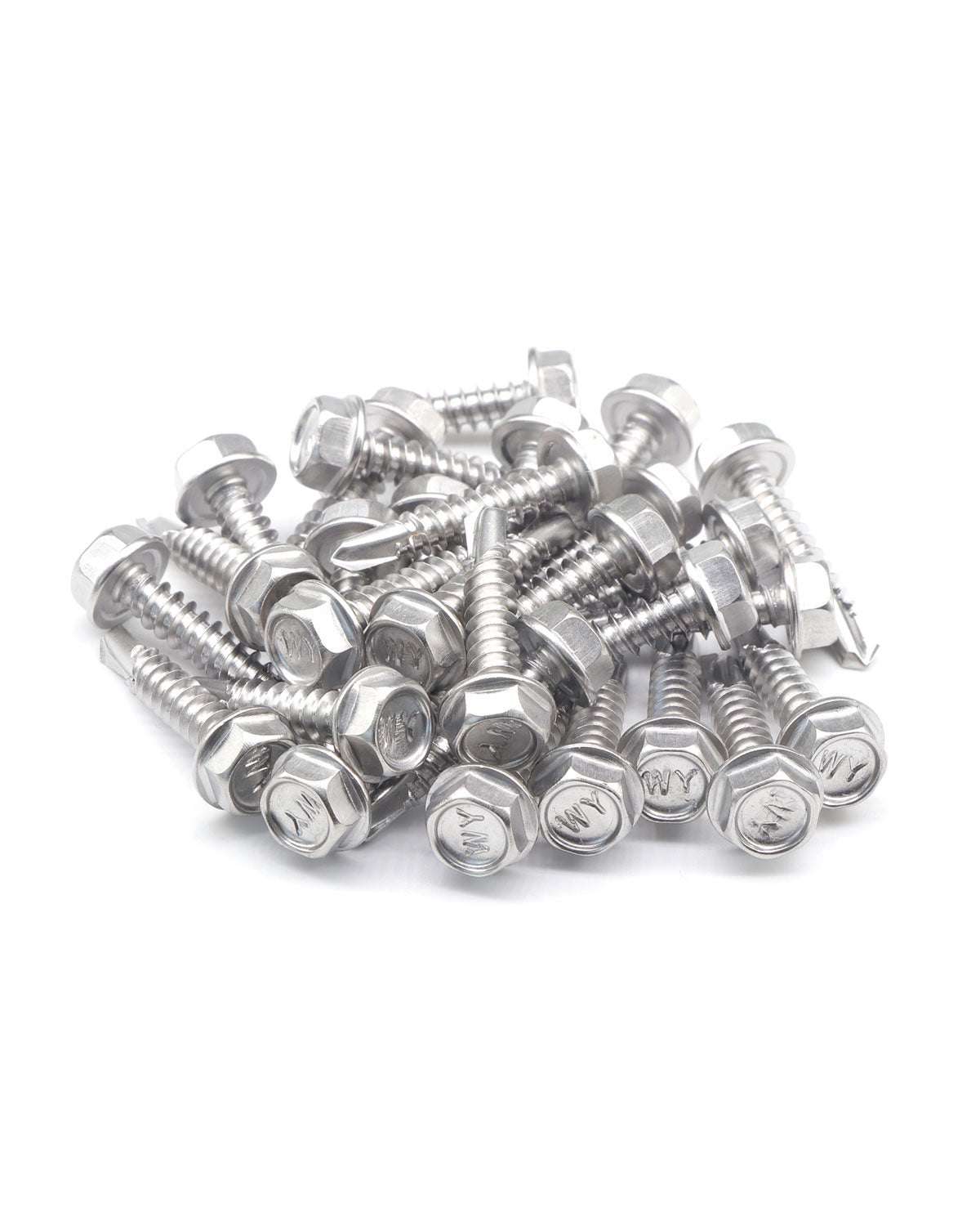 #8 x 1" Stainless Hex Washer Head Self Drilling Screws (50pcs), Sheet Metal Flanged Hex Tek Screw Stainless Steel 410 | by IMScrews