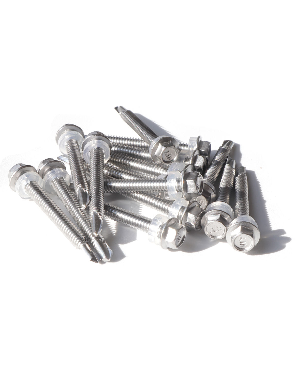 IMScrews 25 шт. # 14 x 2 дюйма, самосверлящие винты с шестигранной головкой из нержавеющей стали, винты из нержавеющей стали 410 с полной резьбой для листового металла Tek