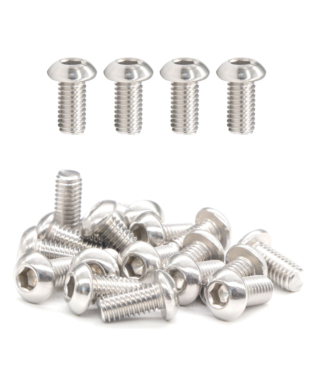 M6 x 1/2"(12mm) Button Head Socket Cap Bolts Screws 100pcs, 18-8 Stainless Steel 304 Allen Hex Drive Fully Thread Machine Screw ISO7380 | by IMSCREWS