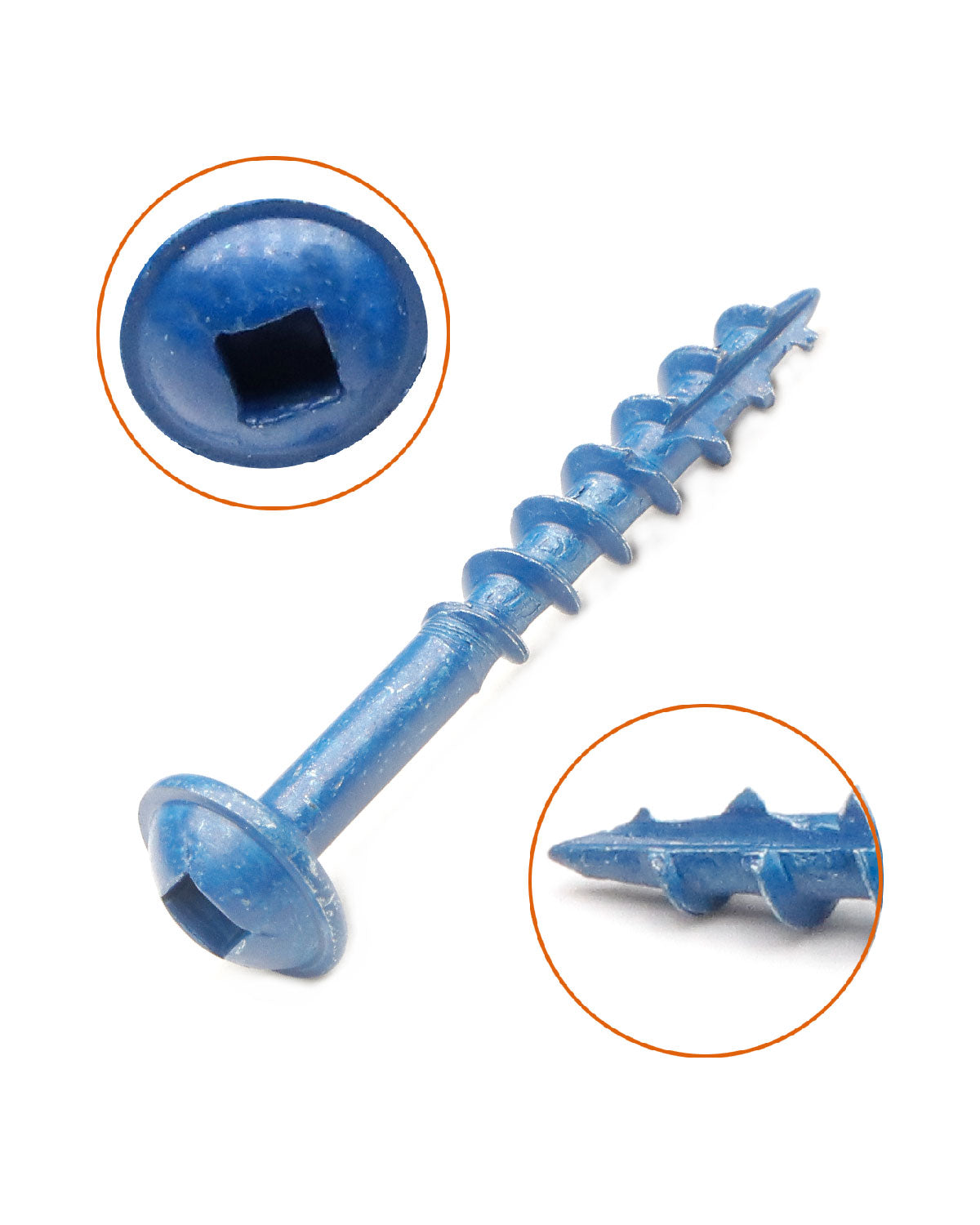 Pocket Hole Screws 100 PCS #8 x 1-1/4 Inch Wood Screws, Square Drive Washer Head Screws, Coarse Thread with Blue Coated for Outdoor, Indoor Use